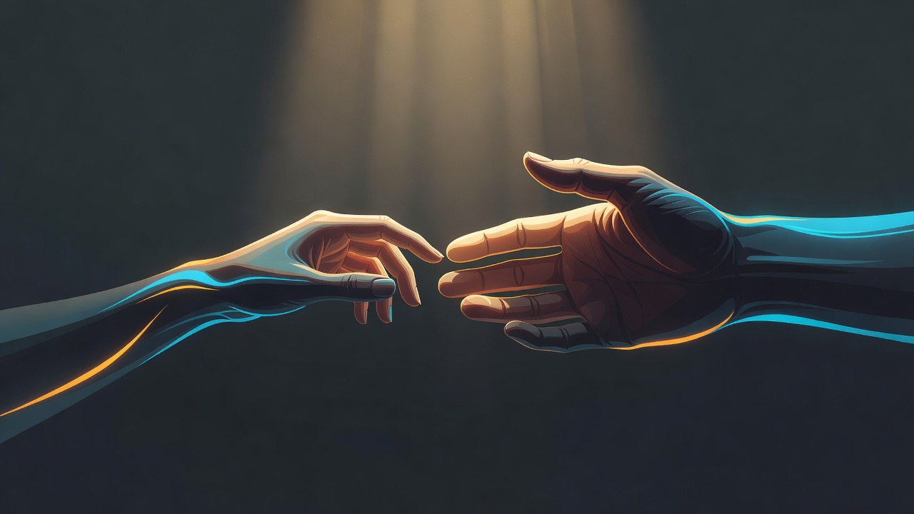 Una mano pequeña y una mano más grande que se acercan la una a la otra