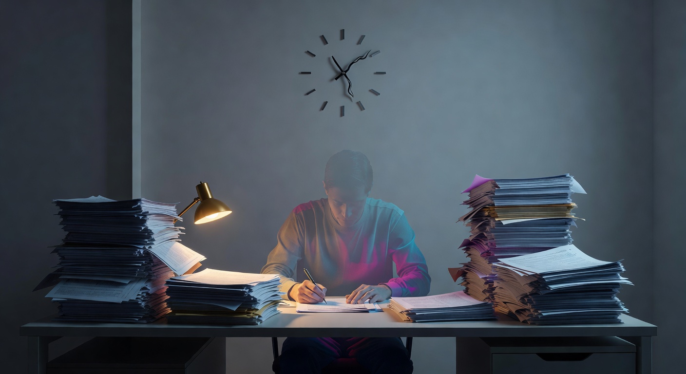 Una figura en un escritorio con una vela apagada, todavía escribiendo con el humo
