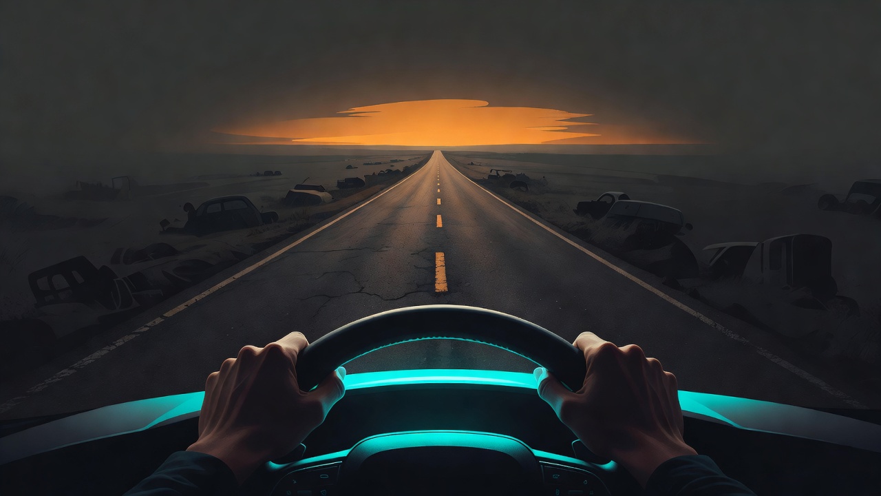 Una carretera que se extiende hacia adelante hacia un horizonte abierto