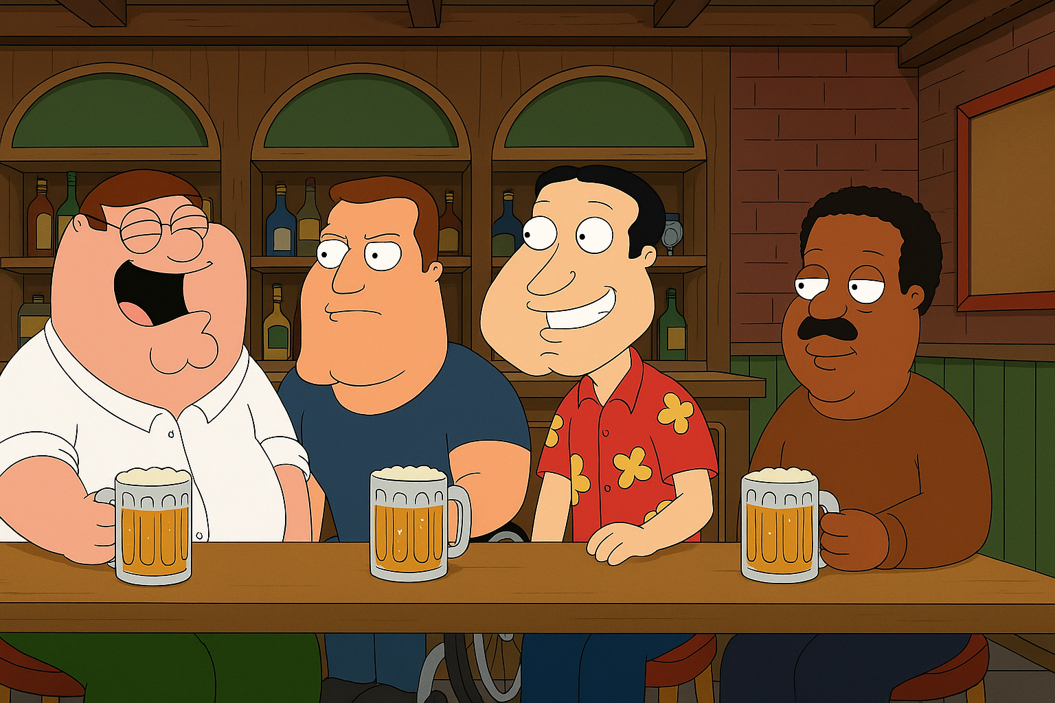 Dinamica de equipo del grupo de amigos de Family Guy